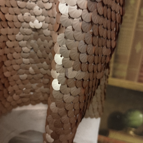 Elvi/ size US 16 mauve pink sequin short sleeves Top - Picture 6 of 6